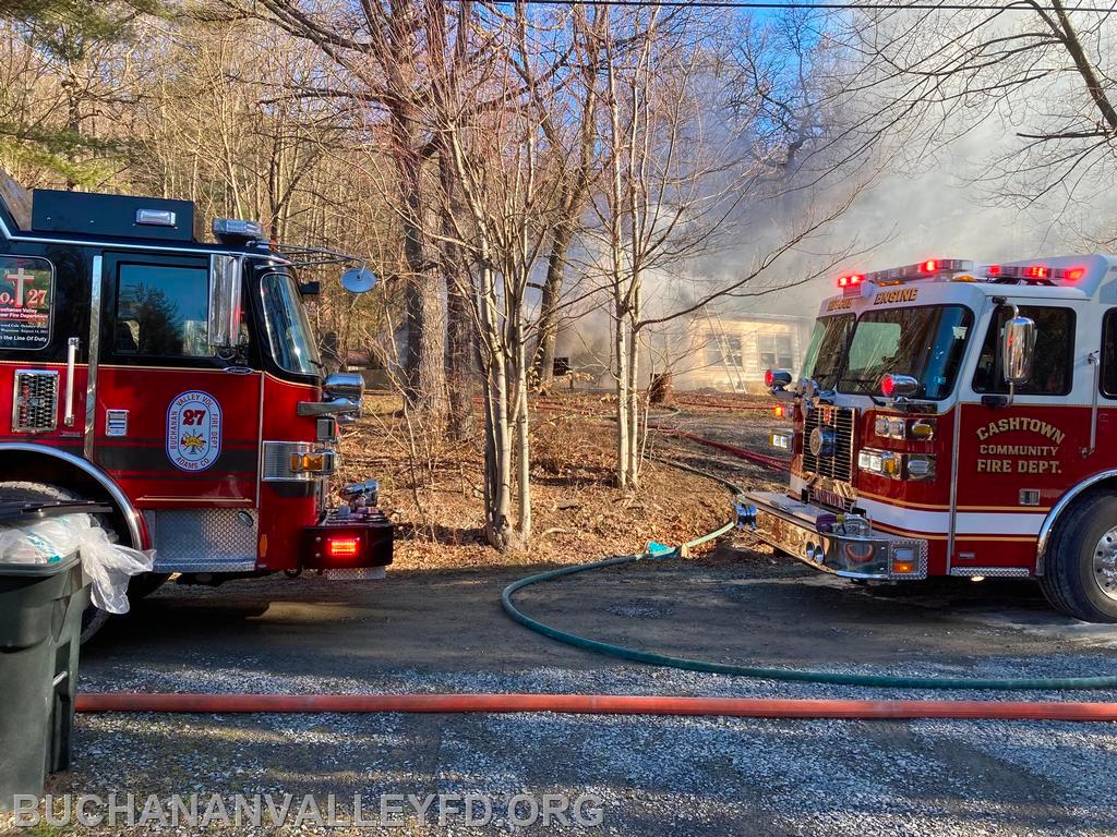 27 Double pulls for the house fire - Buchanan Valley Fire Department